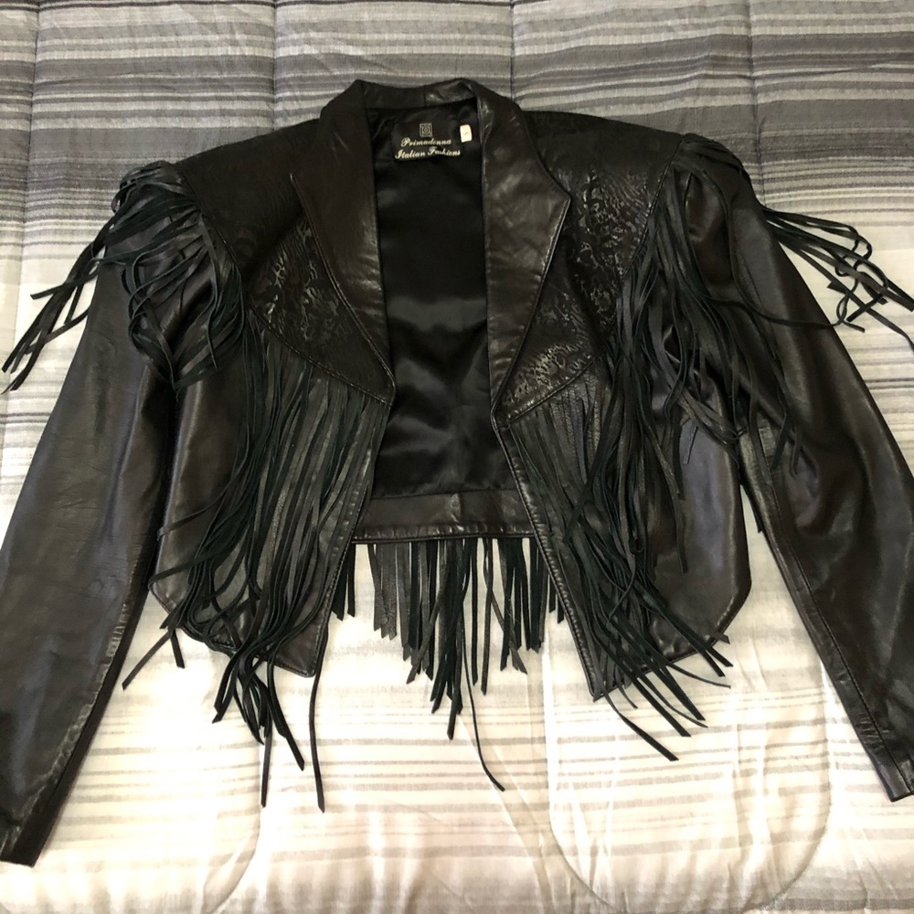 Black leather vest